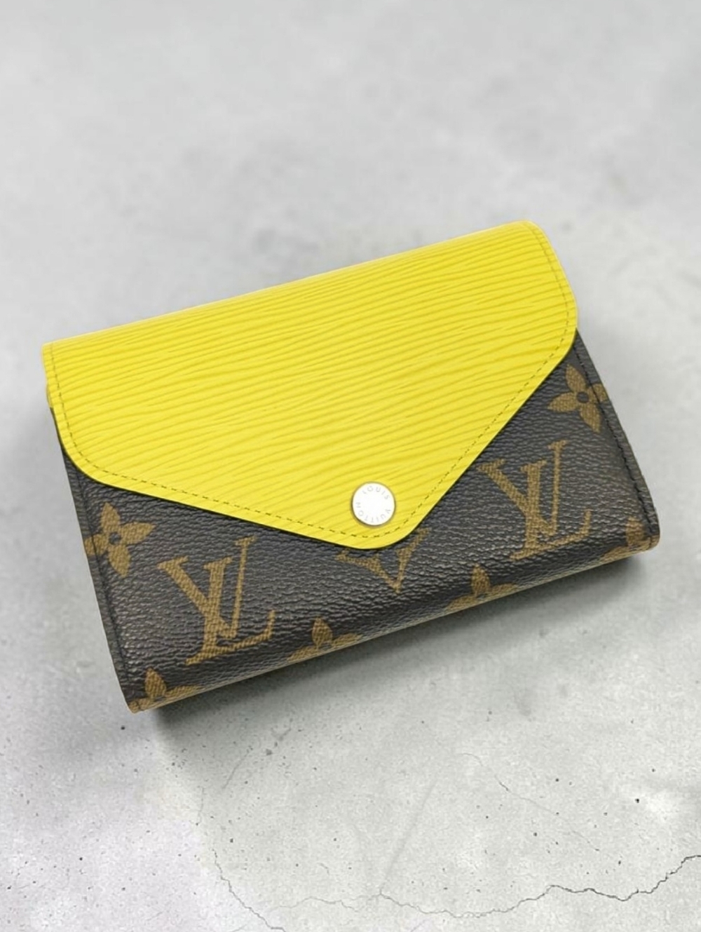 Louis Vuitton Marie Lou Compact Wallet Monogram Epi Leather Yellow